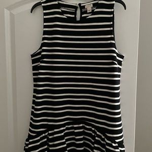 J Crew black and white sleeveless dress Key hole back